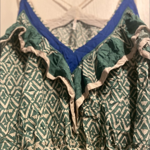Free People - brand new beautiful top - green and blue - size x-small - Picture 4 of 10